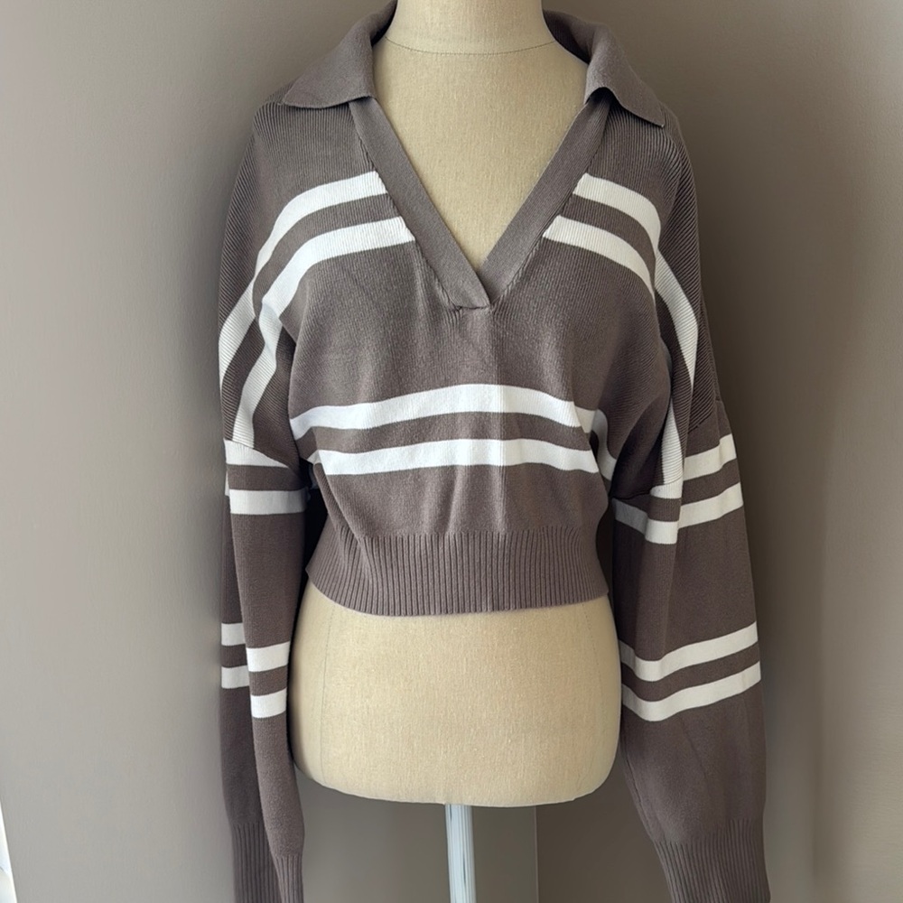 Striped V-Neck Sweater